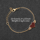 Fashion Arabic Dial Women Quartz Watch Heart Bracelet Set Square Silicone Strap Wristwatches