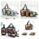 ✨Transparent Travel Cosmetic Bag Set of 3 – Stylish Makeup, Skincare & Toiletry Organizer Bags