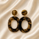 ✨Tortoiseshell Brown Oval Drop Earrings for Women – Glossy Acrylic Statement Jewelry with Golden Accent | Elegant Everyday & Occasion Wear