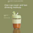 ✨Premium Glass Sipper Bottle with Straw – Portable Heat-Resistant Coffee, Juice & Milk Tea Tumbler