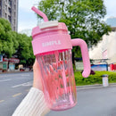 AquaLuxe™ 650ML Glass Tumbler with Handle & Straw