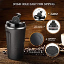 ThermoLuxe™ Black Coffee Travel Mug – Double-Wall Insulated Stainless Steel Tumbler