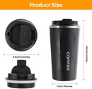 ThermoLuxe™ Black Coffee Travel Mug – Double-Wall Insulated Stainless Steel Tumbler