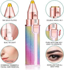 2-in-1 Rechargeable Eyebrow & Facial Hair Trimmer for Women – Painless Electric Mini Shaver for Eyebrows, Upper Lip & Face